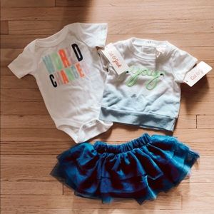 NWT cat & jack newborn onesie skirt & shirt NB